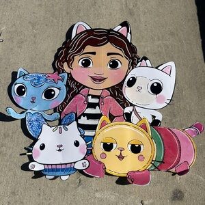 Cute Multi-Color Cat Family Wall Art for Pets Cat Decor